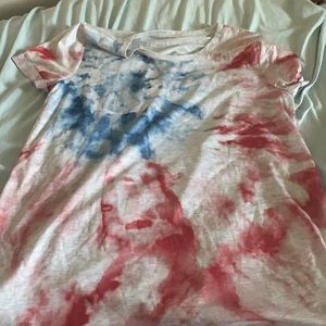 Red white blue tye dye shirt